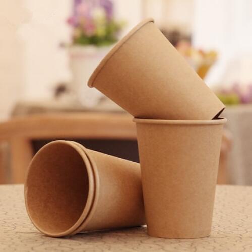 20pcs/pack New Style Thick Kraft Paper Cups Coffee Cups For Office Party Supplies Tea Cups Drinking Accessories