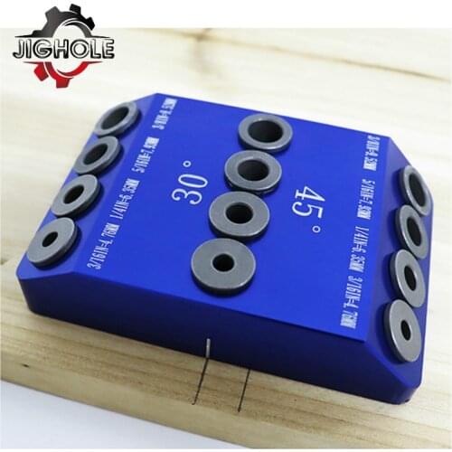 30/45/90 Degree Woodworking Pocket Hole Jig Multi-angle Oblique Drilling Guide Locator Puncher Doweling Jig