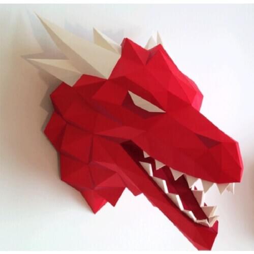 3D Paper Model Handmade Wolf DIY Wall Papercraft Home Decor Wall Decoration Puzzles Educational DIY Kids Toys Gift