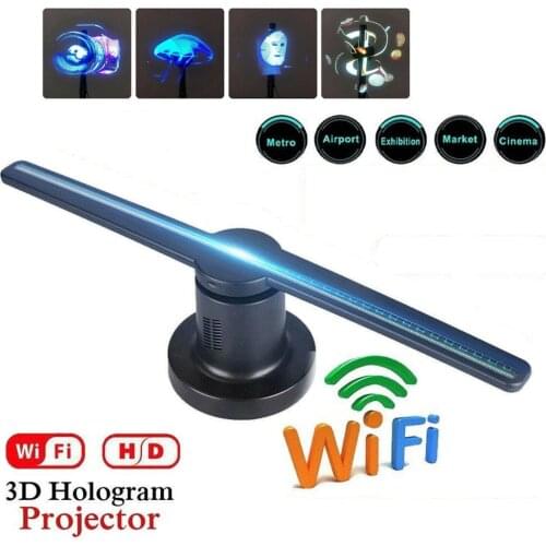 3d Fan Hologram Projector Wall-mounted Wifi Led Sign Holographic Lamp Player Remote Advertising Display support Images and video