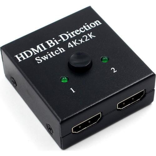 4K UHD HDMI Splitter HDMI Switch Switcher 1X2 2X1 Split 1 in 2 Out Amplifier 1080P 4Kx2K HDMI Switcher 2 Ports Bi-directional