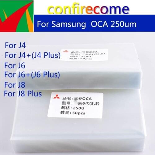 50Pcs\lot For Optical Clear Adhesive OCA Film Cutting For Samsung Galaxy J4 J6 J8 Plus J4+ J6+ J8+ LCD Screen Laminating