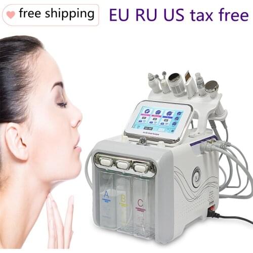 6 in1 H2-O2 Hydro Dermabrasion RF Bio-lifting Spa Facial Ance Pore Cleaner Hydro Microdermabrasion Machine Skin Care Tools