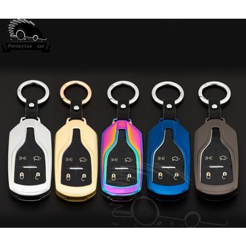 Zinc Alloy Car Covers Car Key Case Auto Bag Shell Chain Holds for GC Lift Ghibli Maserati Quattroporte GT Auto Accessories