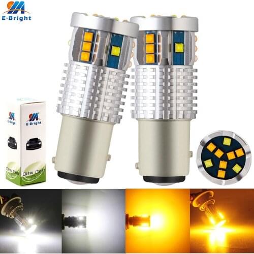 2pcs Canbus W21/5W 7443 12V 2525 21SMD P21/5W 1157 BAY15D P27/7W 3157 T20 Car Led Bulbs Turn Signal DRL Day Light White/Amber