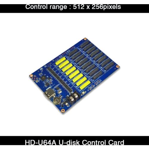 Free shipping HD-U64 U-Disk Single Color LED Control Card Work With Single Color and Dual Colors P10 LED Display Module