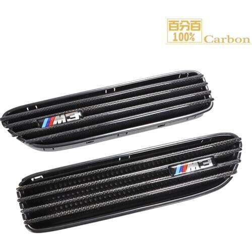 100% Carbon Fiber Side Vent Grille Cover For E90 E46 M3 Style Fender Decoration Trim 2005-2012