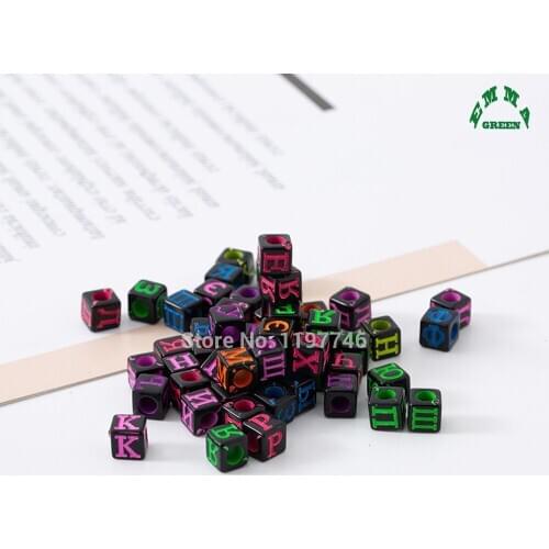 Beads for Kids Colorful Russian Letter Beads for Jewelry Making 6mm 3000pcs Russia Beads with Letters Square Beads for Bracelets