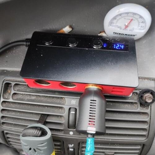 Quick Charge 3.0 Cigarette Lighter Splitter 12V/24V 3-Socket 180W ON-OFF DC Power Car Splitter with 4-Port USB Car Charger