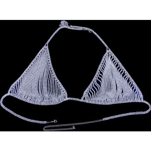 Stonefans Newest Sexy Hollow Rhinestone Body Chain Bra Accessories Necklace for Women Crystal Thong Underwear Body Jewelry Gift