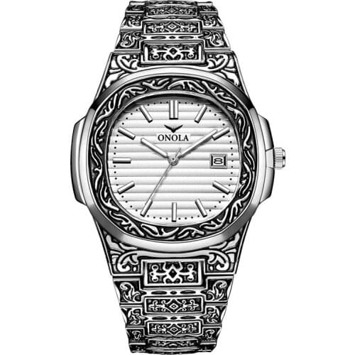 New Retro Mens Quartz Watches Top Brand Stainless Steel Sports Watch for Men Waterproof Calendar Luxury Wristwatch Reloj Hombre