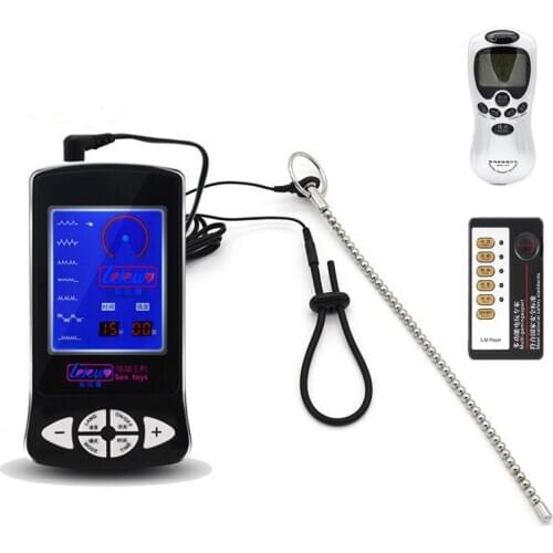 Electro Shock Penis Plug Catheter Penis Ring Sex Toy Electric Shock Urethra Plug,260mm Bead Penis Plug Urethral Sounds for Man