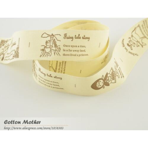 F039#-16 garment labels 3CM width little girl with words design etiquetas ropa woven labels sewing studio cotton ribbons Zakka