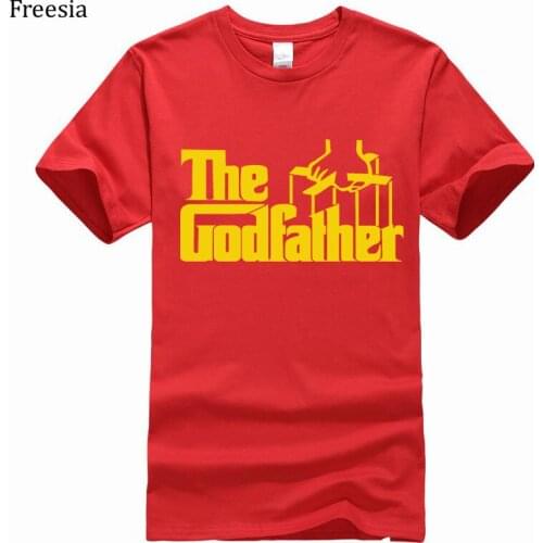 New printing t-shirt for men movie godfather short sleeve t-shirt round neck cotton solid color thin t-shirt flat fabric fashion