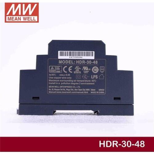 Steady MEAN WELL HDR-30-48 48V 0.75A meanwell HDR-30 36W Single Output Industrial DIN Rail Power Supply
