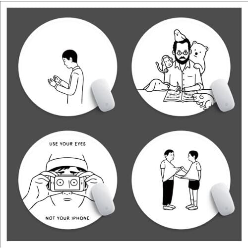 Office Computer Desk Mat Table Keyboard Mouse Pad Simple Black-and-white Pattern Non-slip Mat Gamer Mousepad Mat