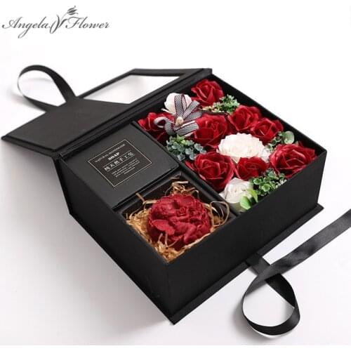 Creative Christmas Gift Soap Flower Gift Box Rose New Year Birthday Valentines Day Gift with Soap Wedding Home Decoration Craft