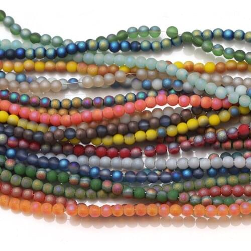 3mm 180pcs/strand Round Glass Beads Small Glass Beads Tiny Loose Beads DIY Jewelry Making Bracelets Necklace