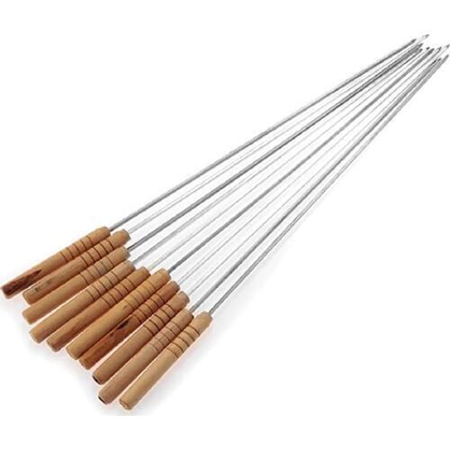 10Pcs Reusable BBQ Barbecue Skewers Roasting Needle Roasting Tools Brochette Tong Kebabe Skewers Stick For Outdoor Picnic Skewer