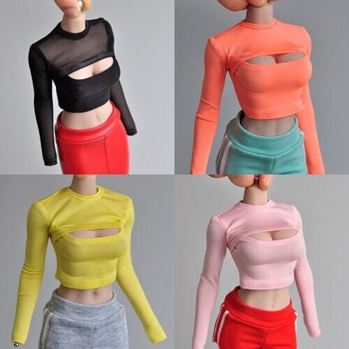 1/6 soldier model accessories clothes wrap chest open chest T-shirt short section tops 12 inches female soldiers are available