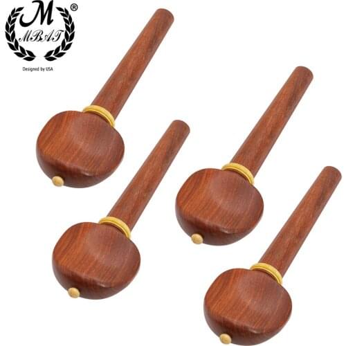 M MBAT 4Pcs/Set Mahogany Cello Pegs Stringed Musical Instrument Accessories Repair and Maintenance Tools Solid Wood Tuning Shaft