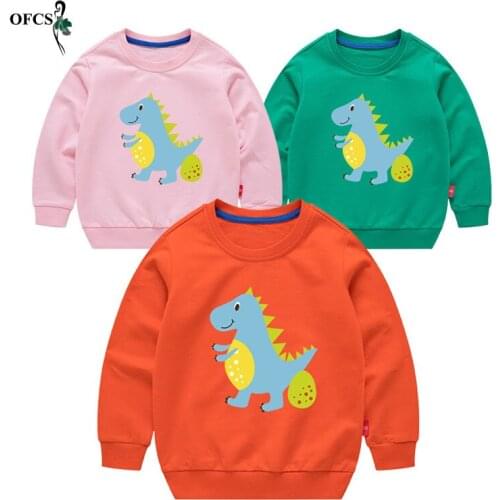 New Autumn Cotton Children Loose Casual Sweatshirt Baby Boys Girls Pullover Shirts Teenager Kids Cartoon Bottoming Tops 2-12Year