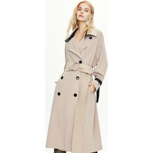 2020 Autumn and Winter New X-Long Over The Knee European American Boutique Popular Womens Clothing Cool Ring Windbreaker Women