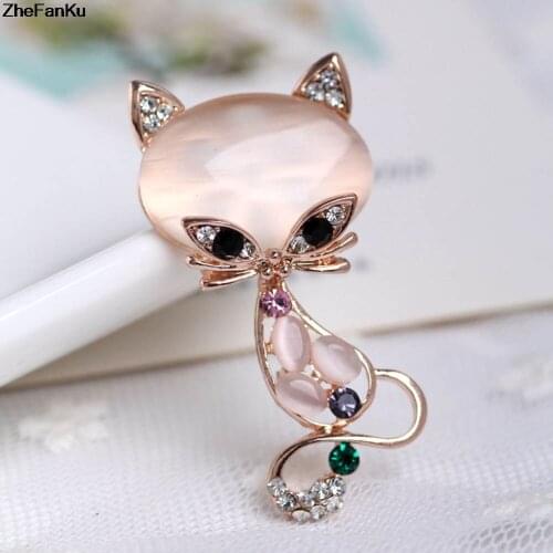 New Fashion Hot Sale Multicolor Opal Stone Brooches Womens Fashion Cute Animal Pin Brooch Jewelry