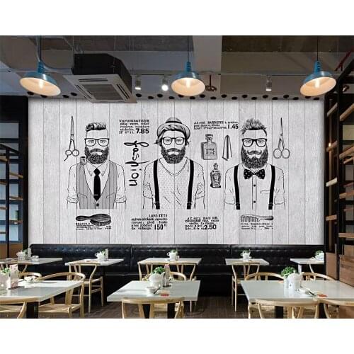 Beibehang papel de parede Custom wallpaper Europe and America retro vintage wood barber shop background wall mural 3dwallpaper