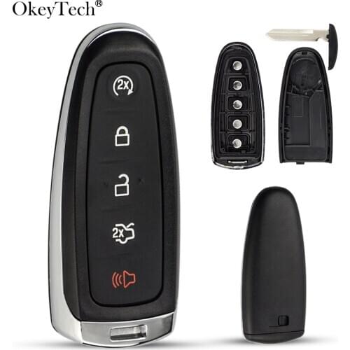 Okeytech High Quality 4+1 5 Button Remote Key Shell Case Smart Key For Ford Explorer Edge Taurus 2011-2015 Free Shipping