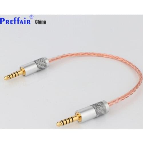 Preffair DIY HIFI Single Crystal Copper 4.4mm Balanced Male to 4.4mm Balanced Male Audio Adapter Cable 4.4 Male to Male Adapter
