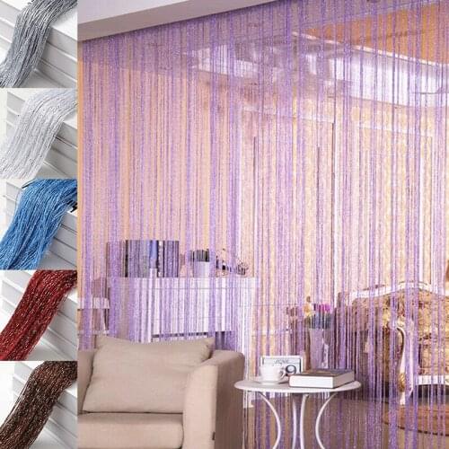 Width 1* High 2 Meters INS Flashing Silver Curtain Hanging Curtain With Silver Wire Encryption Living Room Partition Decoration