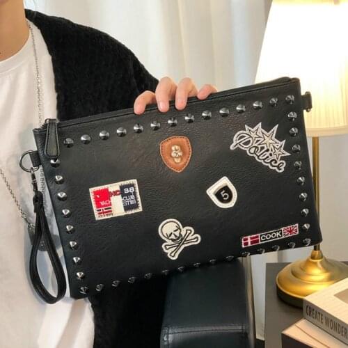 Tidog Original new Korean bag with fashion casual rivet clutch bag