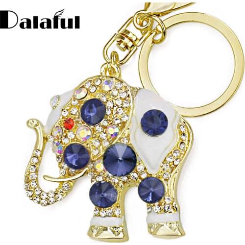 Amazing Elephant Crystal Bag Pendant Purse Bag Buckle Trendy Key chains Holder Keyrings Keychains For Car K189