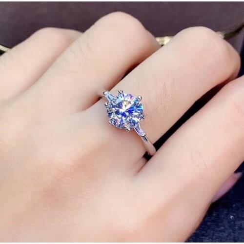 2020 new crackling moissanite gemstone ring for women jewelry engagement ring for wedding 925 silver ring birthday gift love