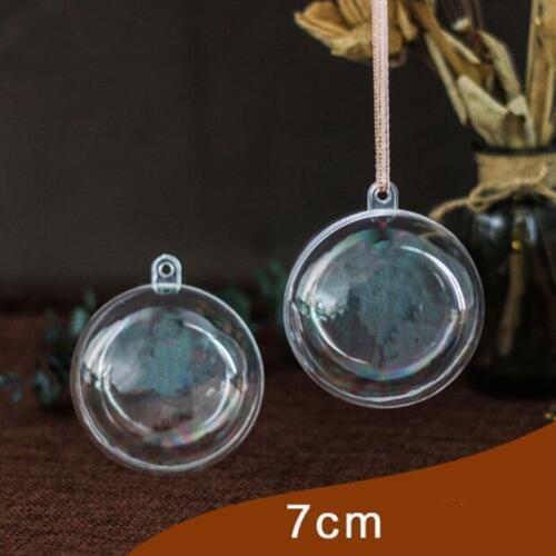 10pcs diy hot sale 7cm round shape Transparent ball hollow Christmas ball shop Eve activity mall store decorations hanging gifts