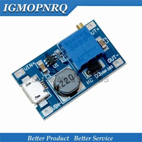 10PCS MT3608 DC-DC Adjustable Boost Module 2A Boost Plate Step Up Module With USB LM2577 Replace XL6009