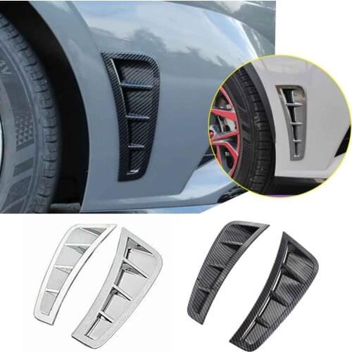 2PCS ABS Auto Front Fender Side Air Outlet Cover Trim For Hyundai Sonata 2020 2021 Carbon Fiber/Chrome Auto Styling Accessories