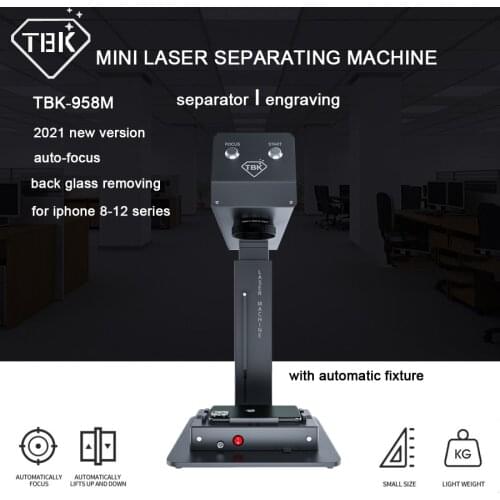 2021 MINI TBK-958M BACK COVE GLASS SEPARATING MACHINE FOR IPHONE 12 11 X BROKEN BACK SCREEN REPLACE LOGO MARKING ENGRAVING