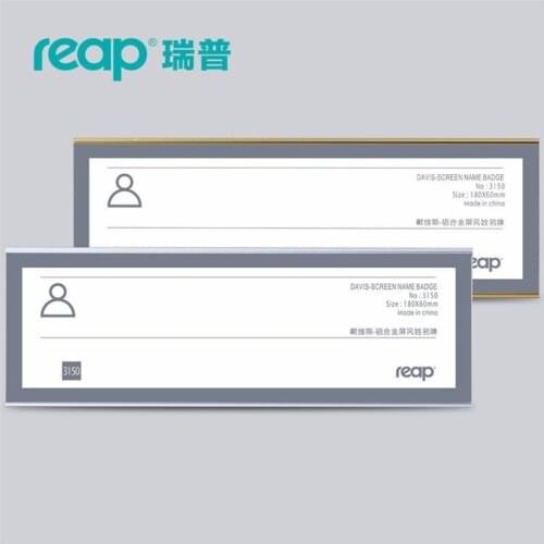 3150 5-pack Reap Davis 180*60mm Arylic Office Badge Indoor Wall Mount Sticker Holder Display Info Poster Door Sign
