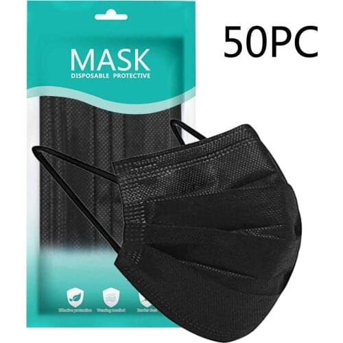 50pc/bag Adult Black Designer Fasemask For Germ Protection Ship To Us Disposable Ski Fasemask For Adult Christmas Party Cosplay