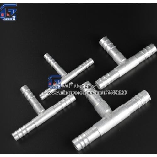 #6 #8 #10 #12 Aluminum 3 Way Fitting Tee A/C Hose Barb Splice Pipe Fittings 3/8 1/2 5/8 3/4