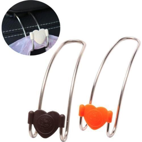 Stainless Steel Car Seat Back Hook Organizer Holder Auto Fastener Car Hanger Clips Handrest For Purse Bag Interior Accessories
