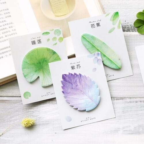 30 sheets Kawaii Memo Pad Bookmarks Creative leaves Sticky Notes Posted It Planner Stationery School Supplies Paper Stickers