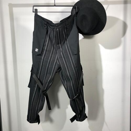 Owen Seak Men Casual Cargo Pants High Street Wear Dark Ankle Length Pants Men Japanese Sweatpants Autumn Harem Black Pants