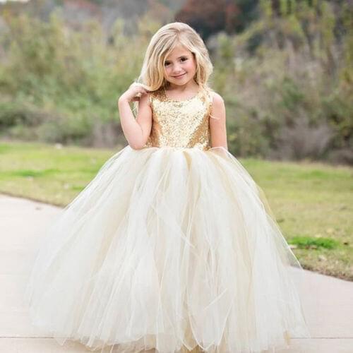 Baby Girl Flower Princess Sleeveless Formal Party Pageant Wedding Bridesmaid Dresses For 2020 New Year Children Dress