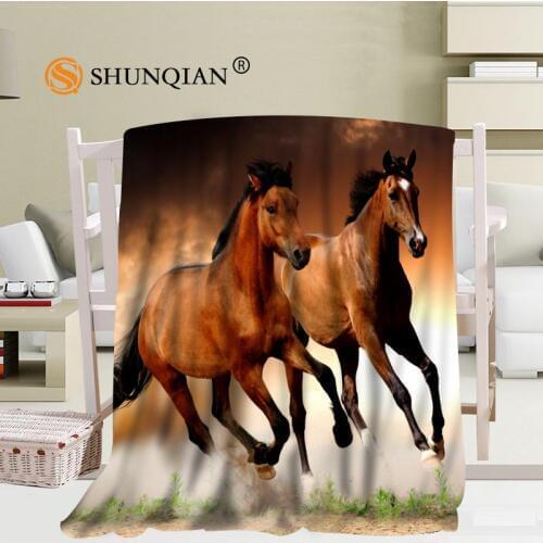 Custom Horse Blanket Office Sofa Blanket Portable Soft Blanket Bed Plane Travel Adult Home Blanket