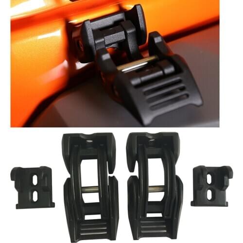 For Jeep Wrangler Black Engine Lock Hood Latch Catch Cover ABS Exterior Accessories
