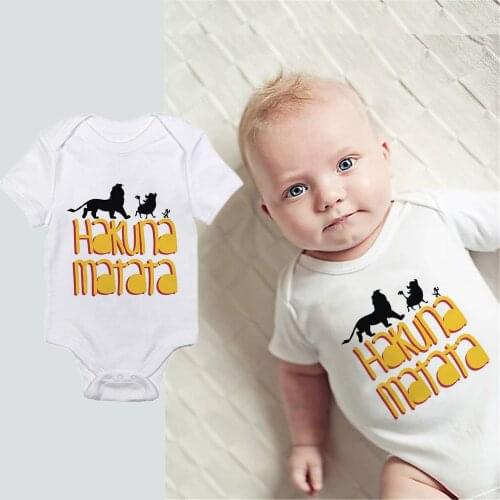 Uniesx Newborn Baby Rompers Clothing Hakuna Matata Letter Print Infant Jumpsuits Children Roupa De Bebe Girls&Boys Baby Clothes
