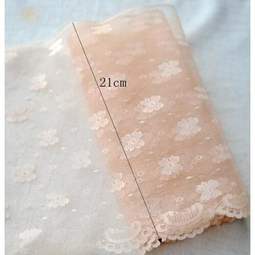 3 Meters Apricot Flower Embroidery Lace Trim DIY Hndmade Textile Hard Lace Accessories 21cm Width